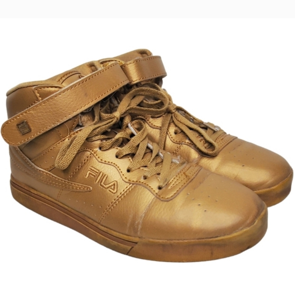 Gold Fila Vulc HI Tops